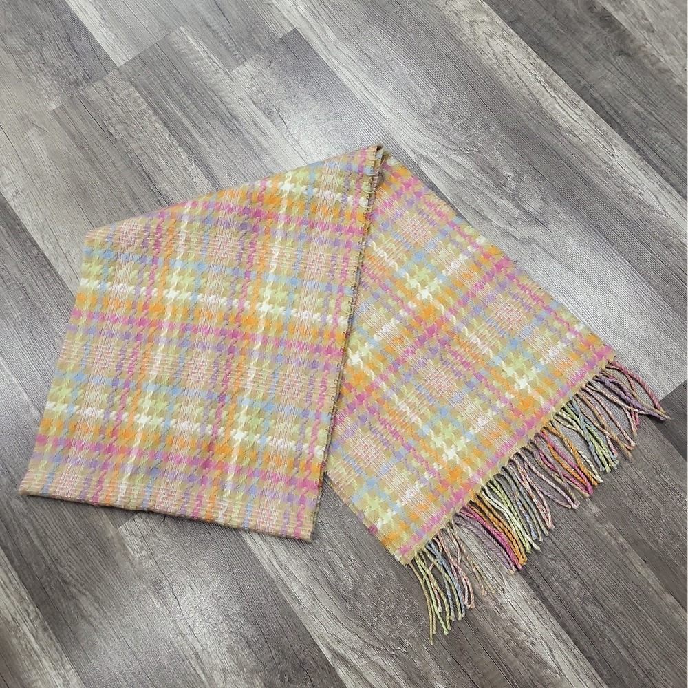 100% Wool Scarf, Fringe, Made In Scotland, Multicolor